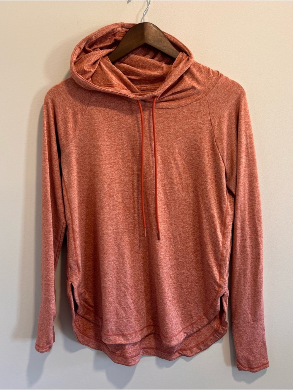 Athleta Heathered Rust-Orange Pullover Hoodie